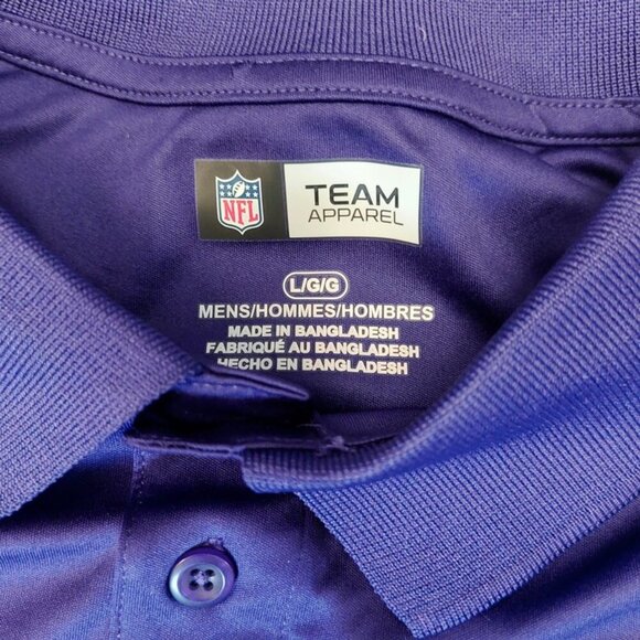 Baltimore Ravens Mens Size L Short Sleeve Golf Polo Shirt Purple Team Apparel NT - Picture 3 of 6